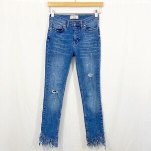 NWOT Free People Great Heights Fringe Skinny Jeans